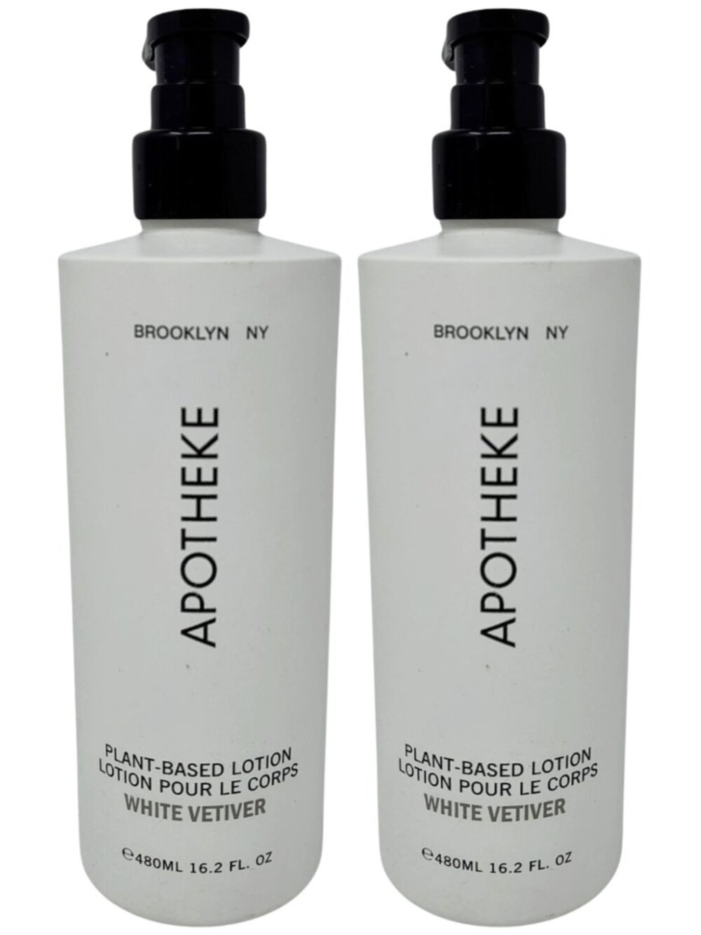 2 Apotheke White Vetiver Lotion Jumbo 480ml / 16.2 fl oz Plant Based New.